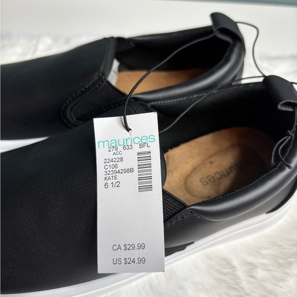 NWT Maurice’s SuperCush Kate Slip-On Sneakers Black White Sole Size 6.5 - Picture 7 of 9